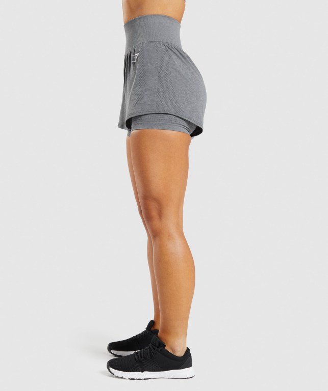 Bermudas Gymshark Vital Seamless 2.0 2-in-1 Mujer Grises | a41WzUGjnru