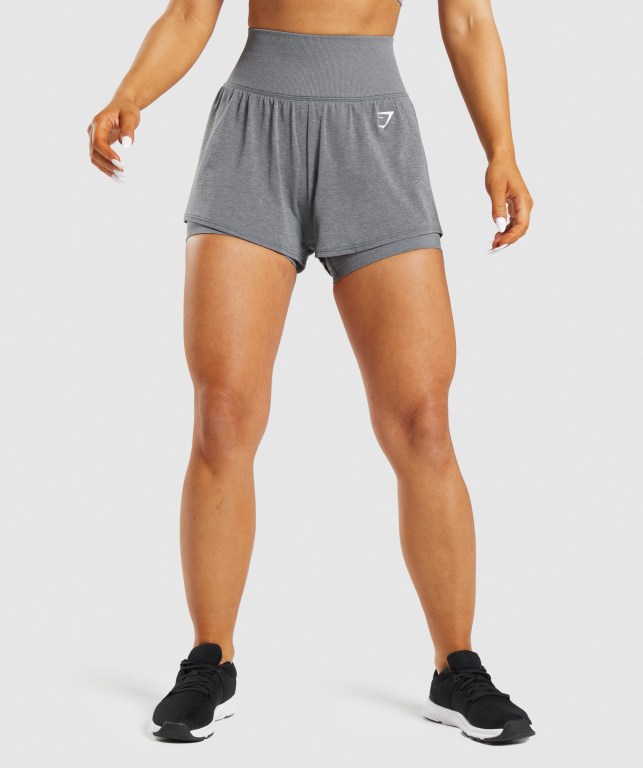 Bermudas Gymshark Vital Seamless 2.0 2-in-1 Mujer Grises | a41WzUGjnru