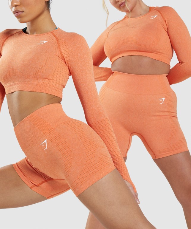 Bermudas Gymshark Vital Seamless 2.0 Mujer Albaricoque Naranjas | HHaGyGFcRny