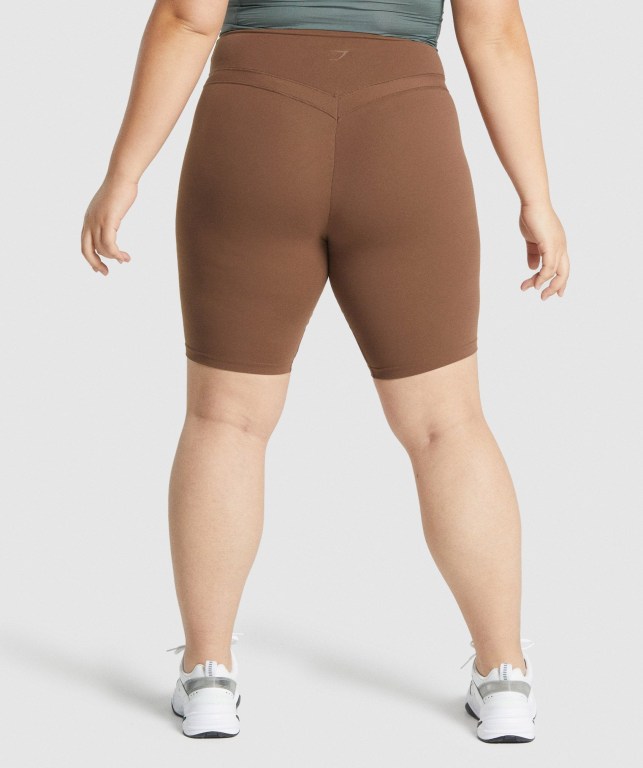 Bermudas Gymshark Whitney Cycling Mujer Marrom | rJxL96YjMCF