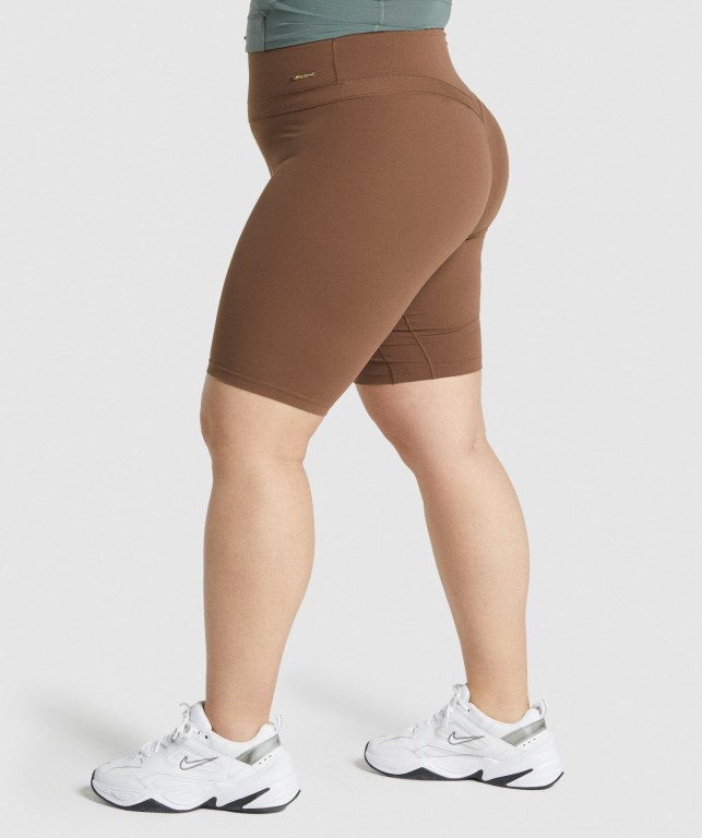 Bermudas Gymshark Whitney Cycling Mujer Marrom | rJxL96YjMCF