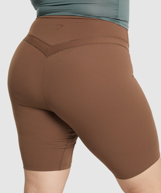 Bermudas Gymshark Whitney Cycling Mujer Marrom | rJxL96YjMCF