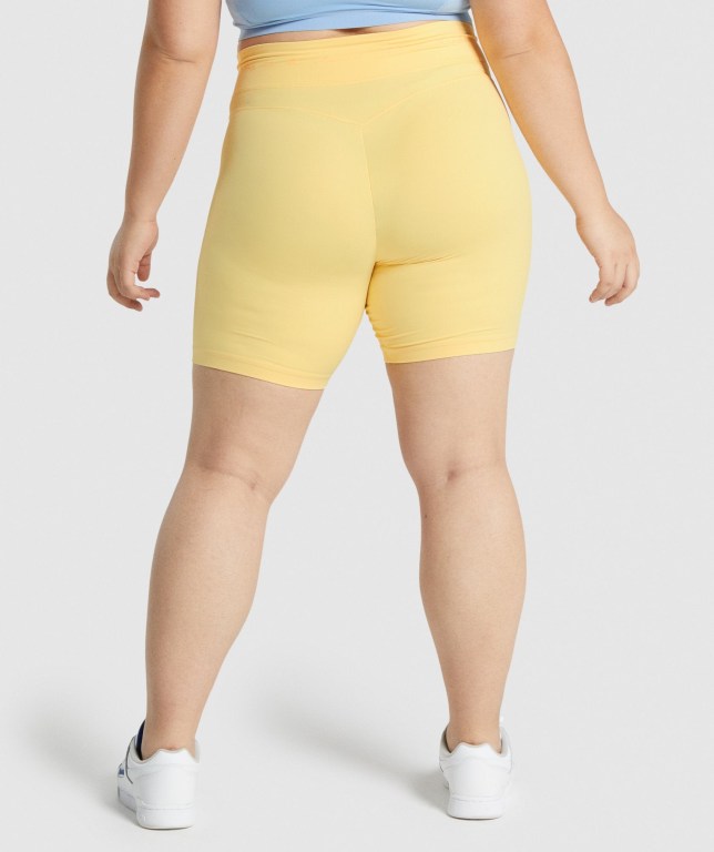 Bermudas Gymshark Whitney Mesh Mujer Amarillos | pTVKmd1BeeQ