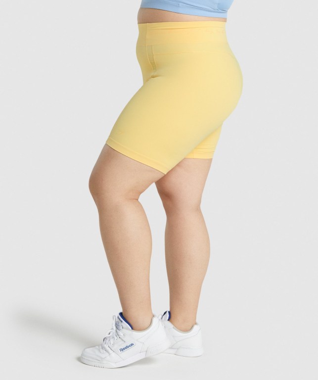 Bermudas Gymshark Whitney Mesh Mujer Amarillos | pTVKmd1BeeQ