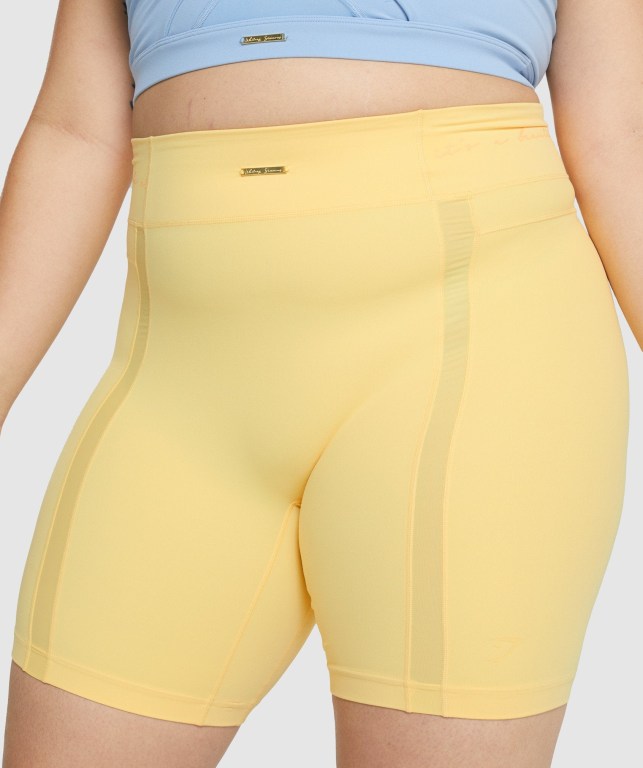 Bermudas Gymshark Whitney Mesh Mujer Amarillos | pTVKmd1BeeQ