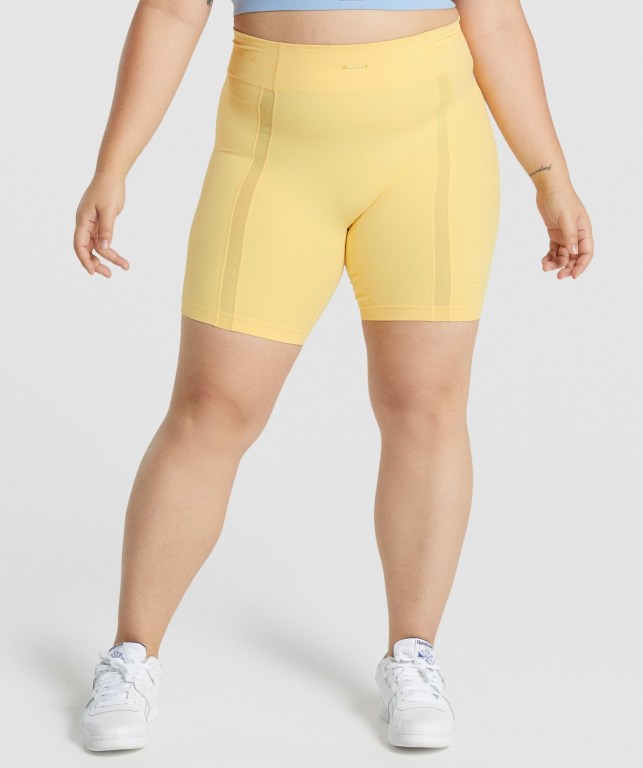 Bermudas Gymshark Whitney Mesh Mujer Amarillos | pTVKmd1BeeQ