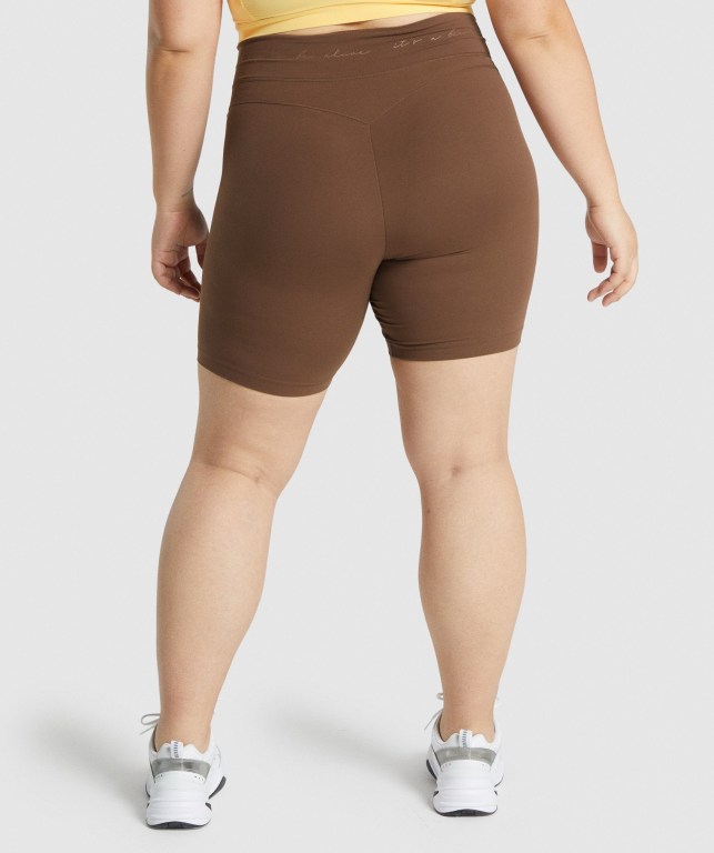 Bermudas Gymshark Whitney Mesh Mujer Marrom | sZd8R7wmXhq