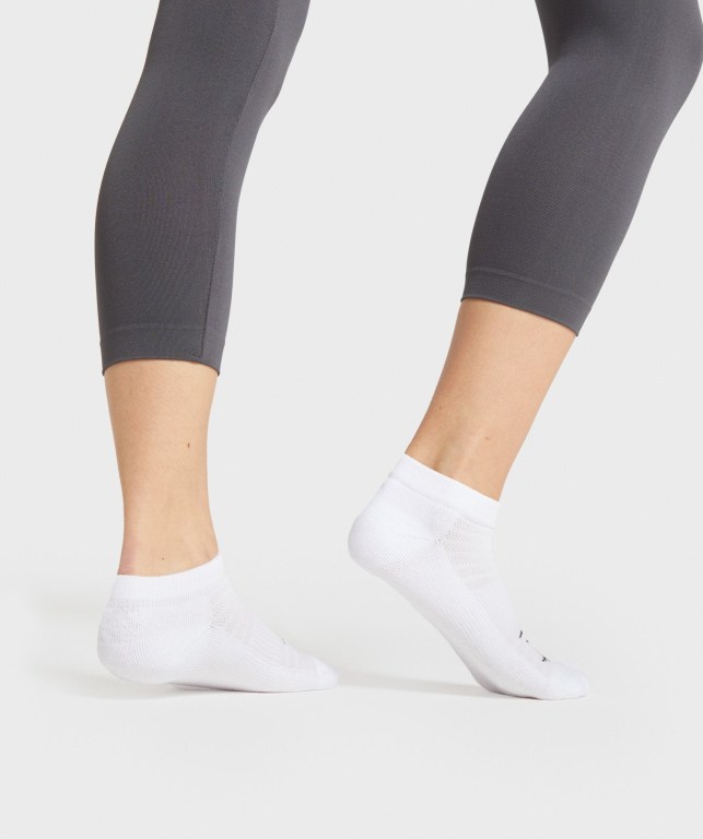 Calcetines Gymshark Ankle 3pk Mujer Blancos | GJWCyagn5Xa