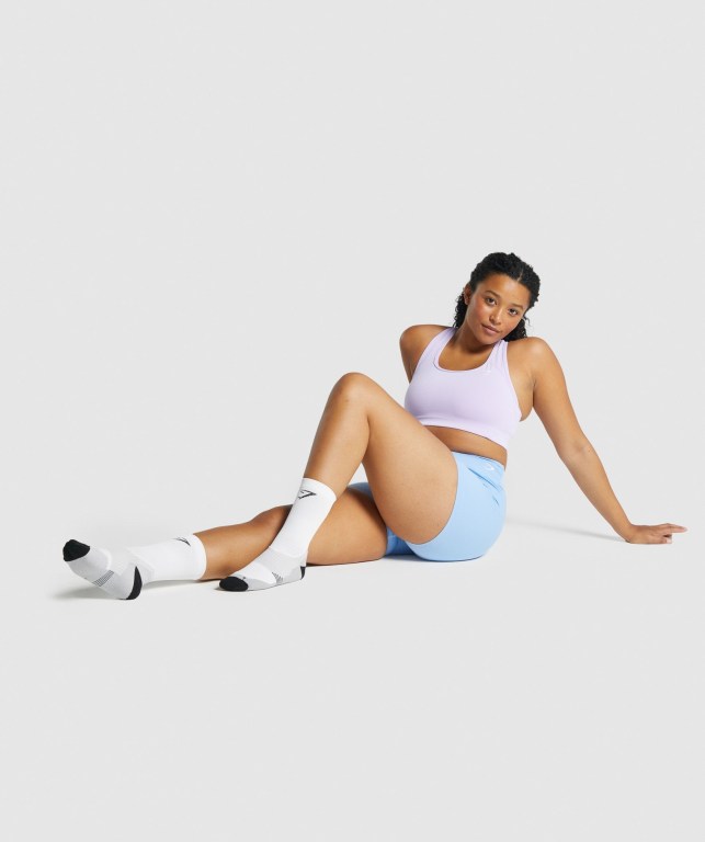 Calcetines Gymshark Crew Performance Mujer Blancos | KyChcLEAHWP