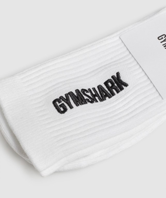 Calcetines Gymshark Embroidered Logo Hombre Blancos | Nx2JZ6HOUB8