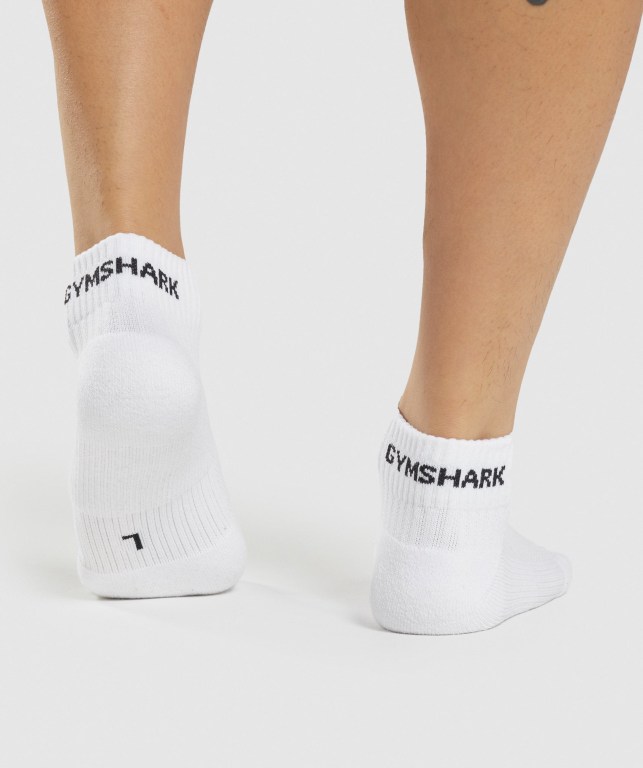 Calcetines Gymshark Jacquard Quarter 3pk Hombre Blancos | SBEljDdANPM