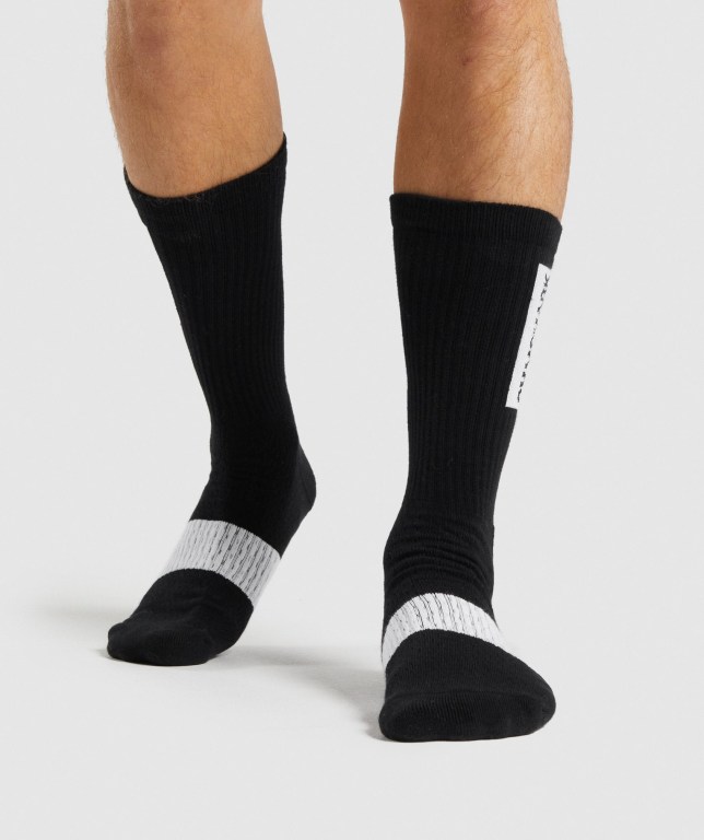 Calcetines Gymshark Premium (1pk) Hombre Negros | kvIX9QAoxvo