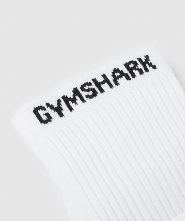 Calcetines Gymshark Premium Logo 1pk Hombre Blancos | NoIRXtTczqX