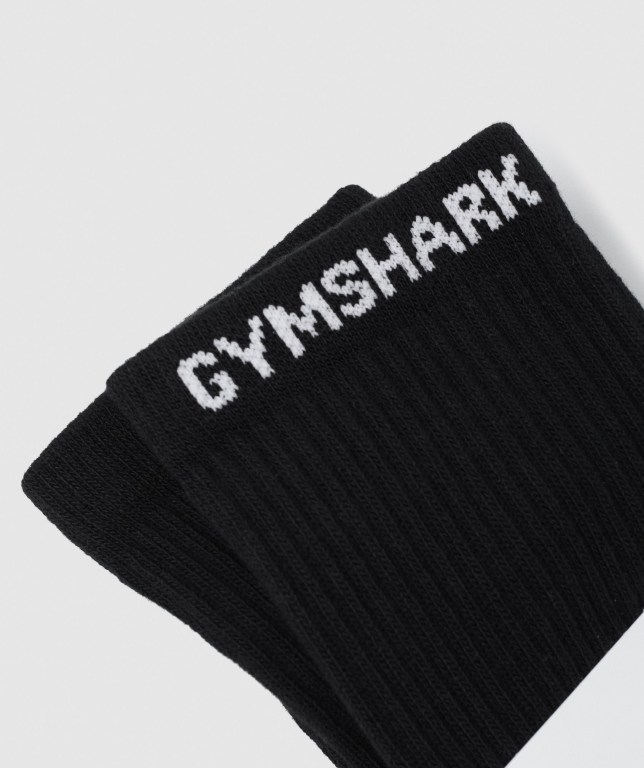 Calcetines Gymshark Premium Logo 1pk Hombre Negros | yEQPPOAtsaj