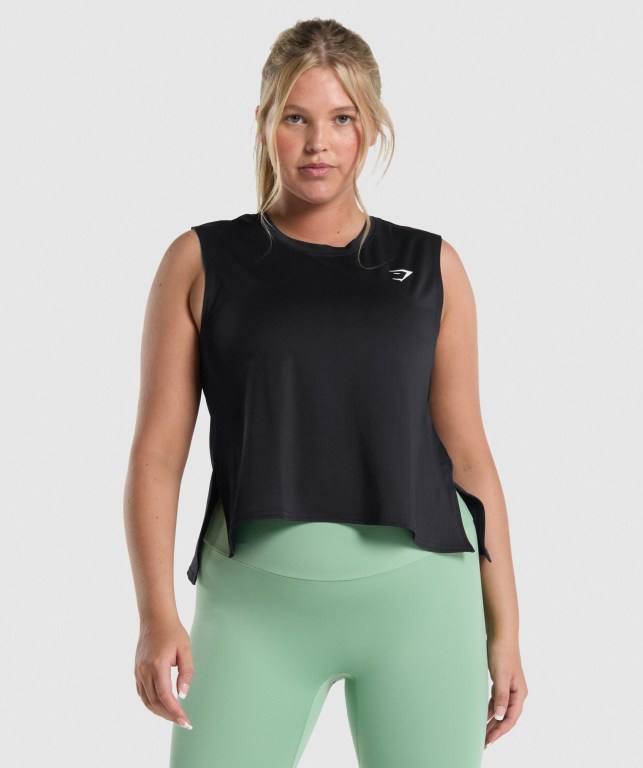 Camiseta De Tirantes Para Correr Gymshark Entrenamiento Midi Mujer Negros | 46KNPoePcWf