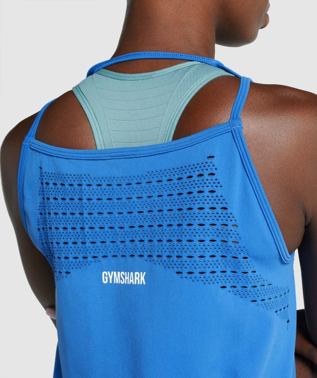 Camiseta De Tirantes Para Correr Gymshark Energy Seamless Loose Mujer Azules | 4rLVw4y54ph