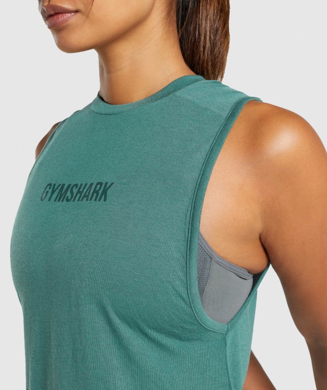 Camiseta De Tirantes Para Correr Gymshark Camo Graphic Mujer Verdes Oscuro | 5uAtqP4BgRh