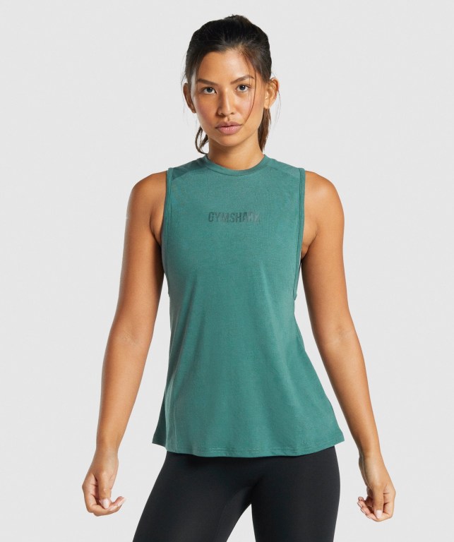 Camiseta De Tirantes Para Correr Gymshark Camo Graphic Mujer Verdes Oscuro | 5uAtqP4BgRh