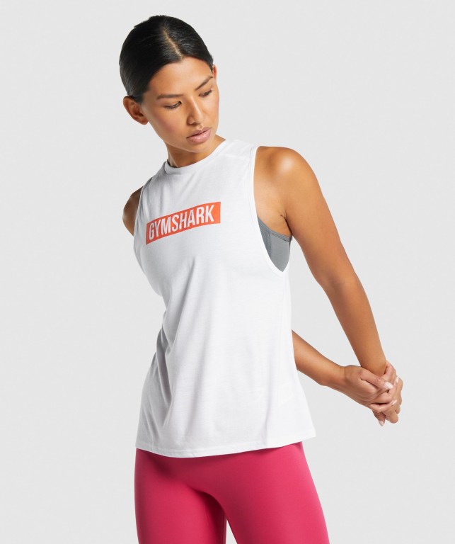 Camiseta De Tirantes Para Correr Gymshark Animal Graphic Infill Mujer Blancos | 6CQOzbH1Nlv