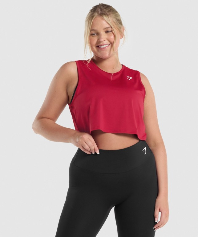 Camiseta De Tirantes Para Correr Gymshark Entrenamiento Crop Mujer Vino | 71WxMxuU6XJ