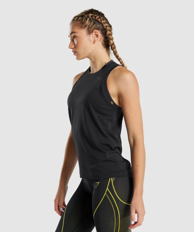 Camiseta De Tirantes Para Correr Gymshark Apex Seamless Mujer Negros | BfTVCxwNAMQ