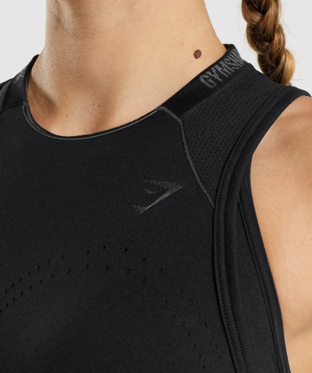 Camiseta De Tirantes Para Correr Gymshark Apex Seamless Mujer Negros | BfTVCxwNAMQ