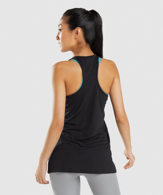 Camiseta De Tirantes Para Correr Gymshark Entrenamiento Oversized Mujer Negros | BudLMCPPKsX