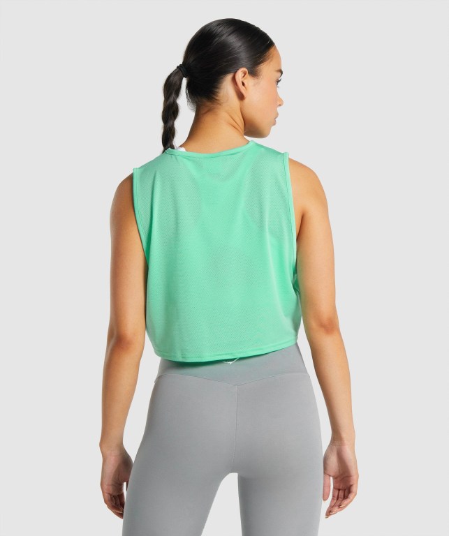 Camiseta De Tirantes Para Correr Gymshark Entrenamiento Crop Mujer Turquesa | JLx8aLsJMuQ