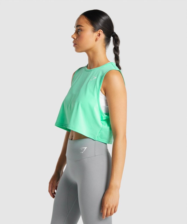 Camiseta De Tirantes Para Correr Gymshark Entrenamiento Crop Mujer Turquesa | JLx8aLsJMuQ