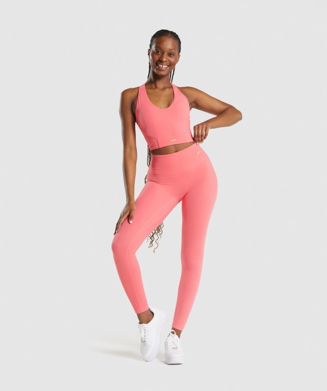 Camiseta De Tirantes Para Correr Gymshark Whitney Crop Mujer Rosas | Kx5e94pKxAY