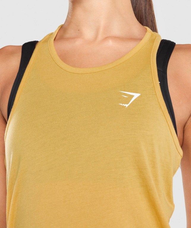 Camiseta De Tirantes Para Correr Gymshark Entrenamiento Oversized Mujer Amarillos | LIl5QaQXkM4