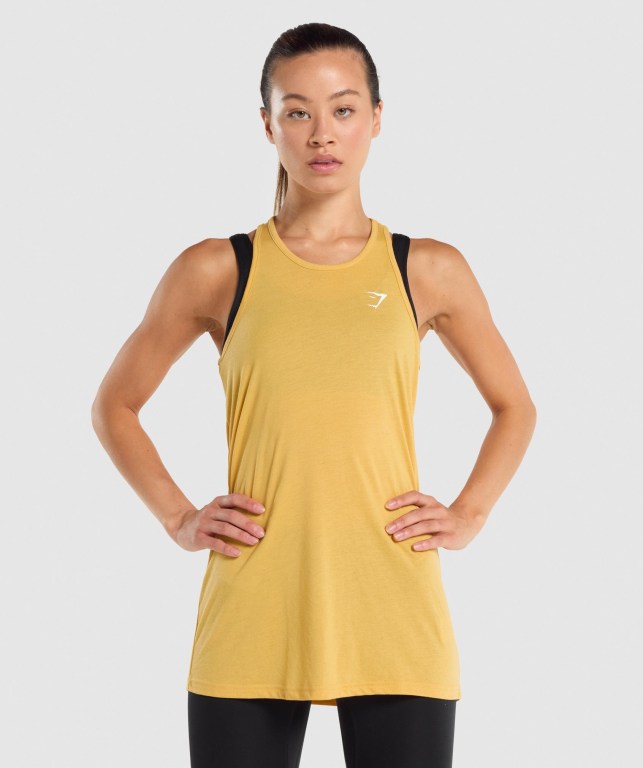 Camiseta De Tirantes Para Correr Gymshark Entrenamiento Oversized Mujer Amarillos | LIl5QaQXkM4