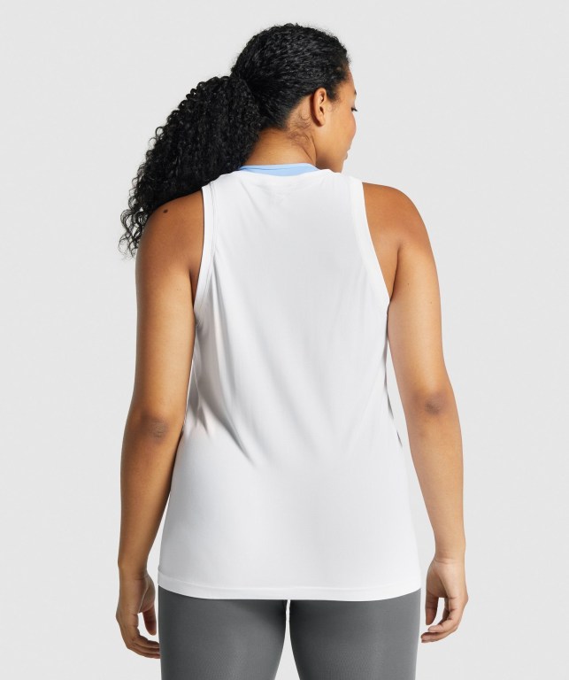 Camiseta De Tirantes Para Correr Gymshark Fit Seamless Loose Mujer Blancos | MstQdY58eUk