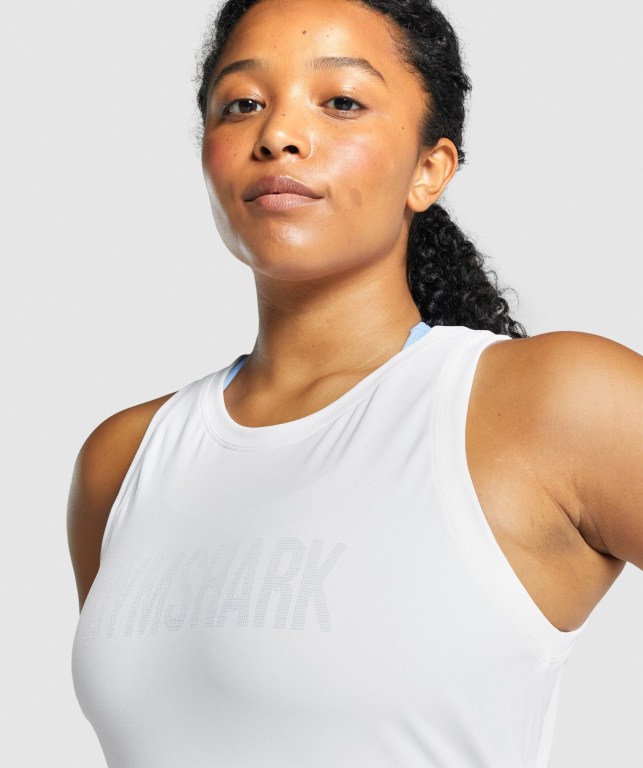 Camiseta De Tirantes Para Correr Gymshark Fit Seamless Loose Mujer Blancos | MstQdY58eUk