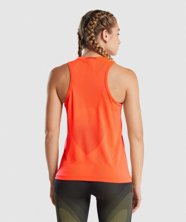 Camiseta De Tirantes Para Correr Gymshark Apex Seamless Mujer Naranjas | MwLmUN38hr7