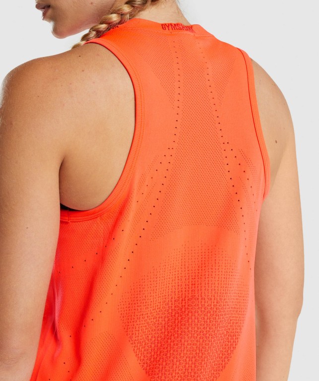 Camiseta De Tirantes Para Correr Gymshark Apex Seamless Mujer Naranjas | MwLmUN38hr7