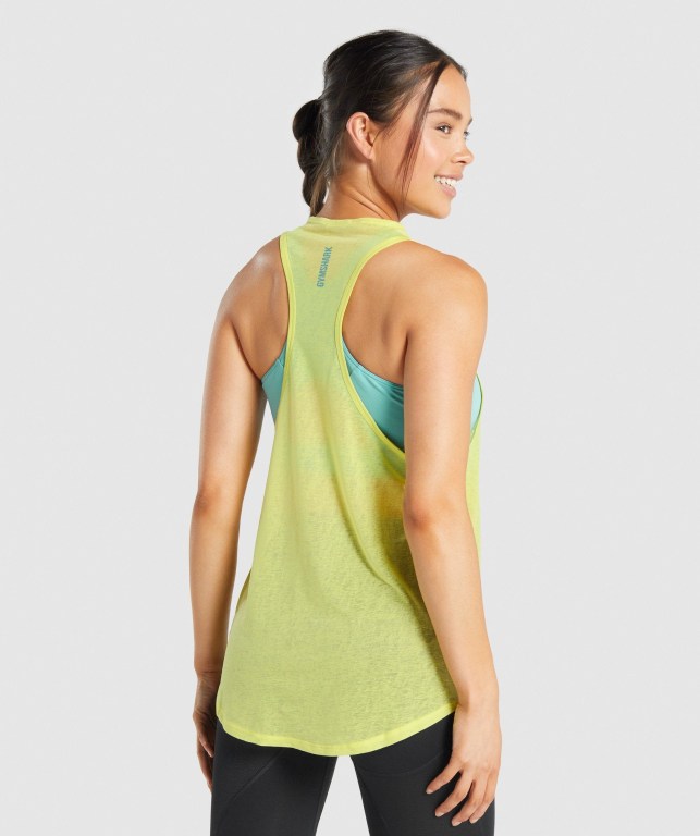 Camiseta De Tirantes Para Correr Gymshark Pulse Ligeros Mujer Amarillos | S7vtfYANyVA