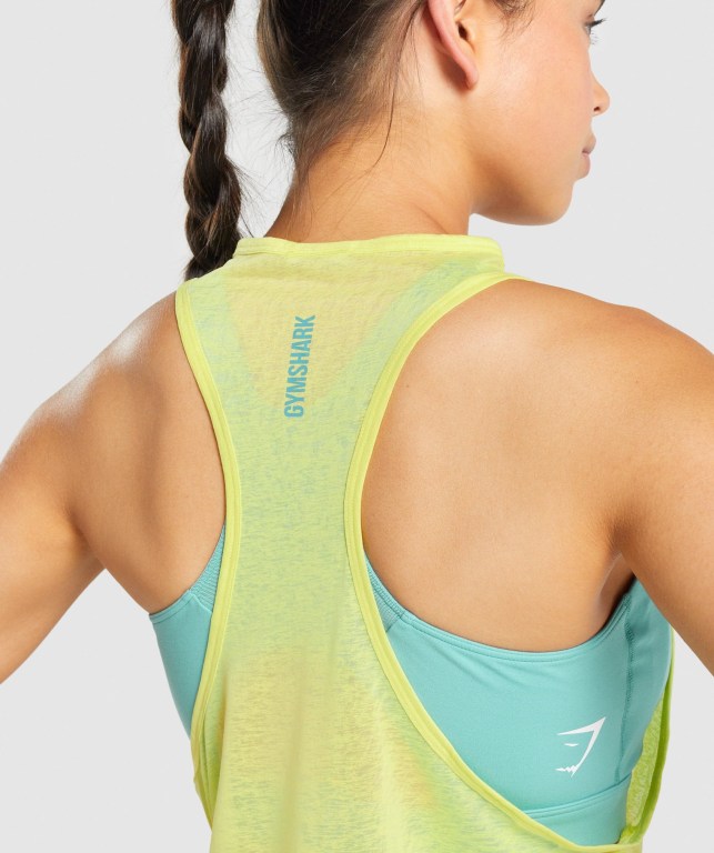 Camiseta De Tirantes Para Correr Gymshark Pulse Ligeros Mujer Amarillos | S7vtfYANyVA