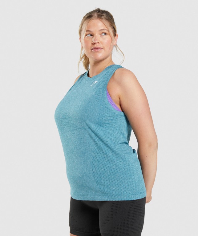 Camiseta De Tirantes Para Correr Gymshark Vital Seamless 2.0 Light Mujer Turquesa | URcwuqdqeXB