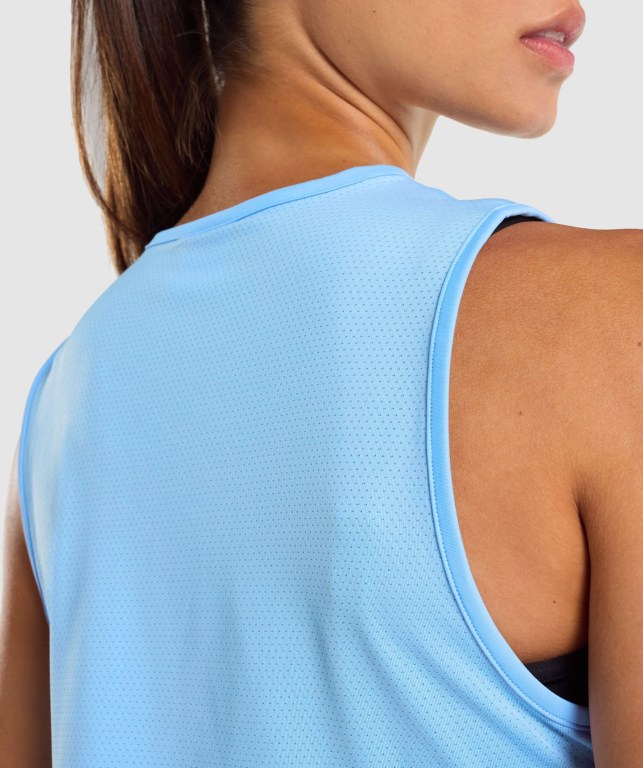 Camiseta De Tirantes Para Correr Gymshark Entrenamiento Crop Mujer Azules Claro | XrJJgy6yQm8