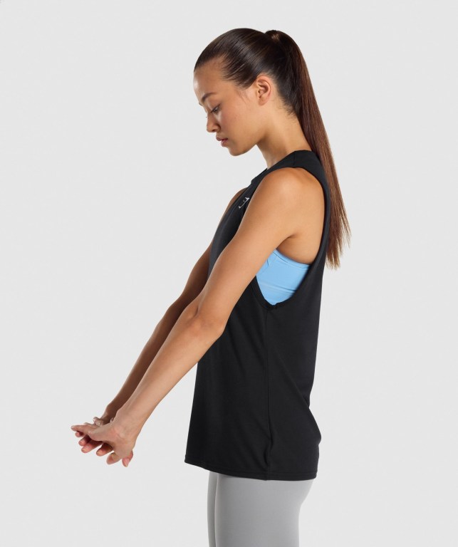 Camiseta De Tirantes Para Correr Gymshark Entrenamiento Drop Arm Mujer Negros | bZ9kQrRVgUM