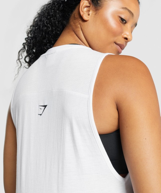 Camiseta De Tirantes Para Correr Gymshark Apollo Graphic Mujer Blancos | dJTdzmsVTAm