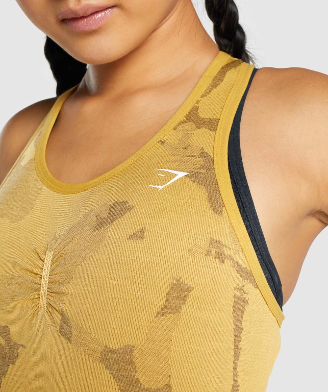 Camiseta De Tirantes Para Correr Gymshark Adapt Camo Seamless Mujer Amarillos | dPFh19AySxS