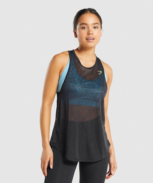 Camiseta De Tirantes Para Correr Gymshark Pulse Ligeros Mujer Negros | f5Y1r1Go9qH