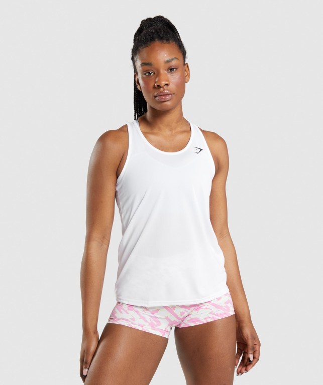 Camiseta De Tirantes Para Correr Gymshark Entrenamiento Mujer Blancos | s7DFhw2elxS