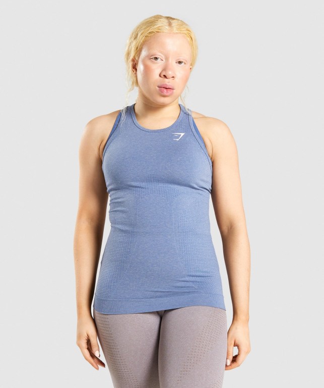 Camiseta De Tirantes Para Correr Gymshark Vital Seamless 2.0 Mujer Azules | vBqnScIbh4q