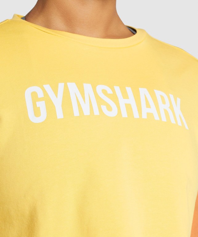 Camiseta Gymshark Animal Graphic Infill Crop Mujer Amarillos | 9rZELD3UXKi