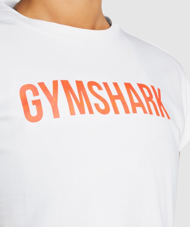 Camiseta Gymshark Animal Graphic Infill Crop Mujer Blancos | K9DXTe9TJxl