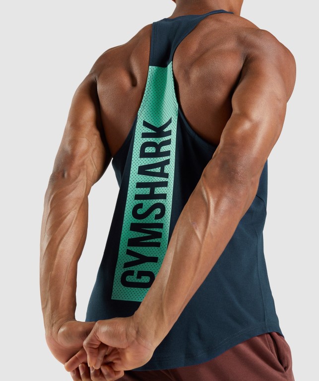 Chalecos Gymshark Bold Hombre Azul Marino | W9QbvWNUSGk