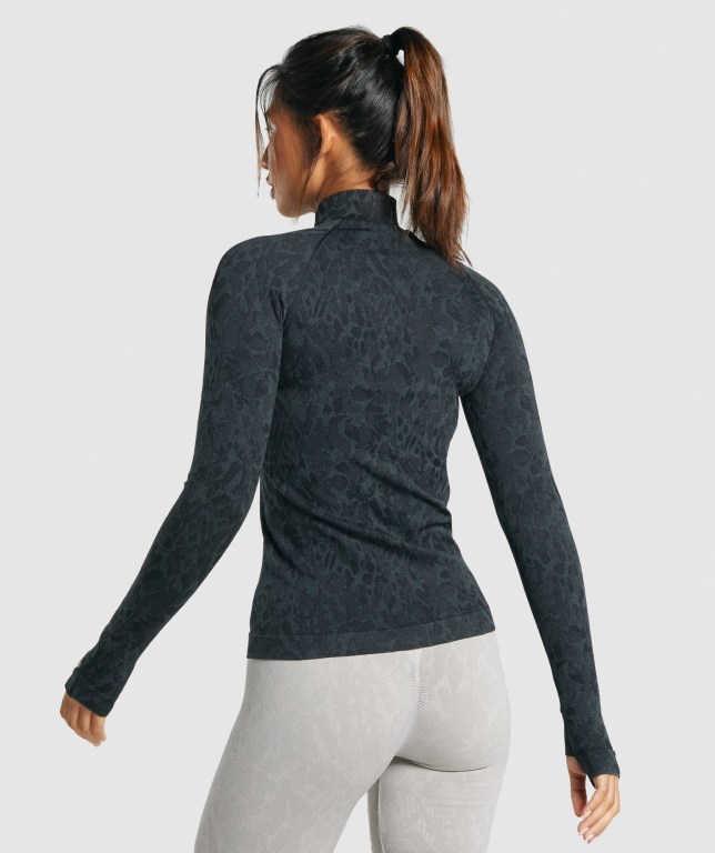 Chaquetas Gymshark Adapt Animal Seamless Zip Up Mujer Negros | jJcKfHeByE6